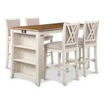 Amy Farmhouse Kitchen Counter Island Table with Storage