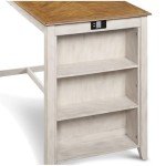 Amy Farmhouse Kitchen Counter Island Table with Storage