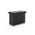 Homestyles Kitchen Cart with Stainless Steel Metal Top, Rolling Mobile Kitchen Island with Storage and Towel Rack, 54 Inch Width, Black