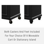 Crosley Furniture Full Size Kitchen Island with Solid Black Granite Top