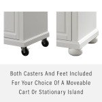 Crosley Furniture Alexandria Kitchen Island with Natural Wood Top - White