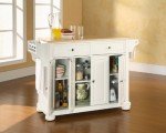 Crosley Furniture Alexandria Kitchen Island with Natural Wood Top - White