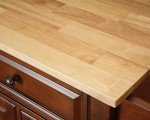 Crosley Furniture Alexandria Kitchen Island with Natural Wood Top - White