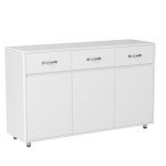 RASOO Buffet Cabinet Kitchen Cabinet Storage Sideboard Cabinet Cupboard Sideboard Buffet Kitchen Room (White -3 Doors and 3 Drawers)