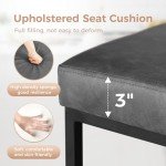 MAISON ARTS Counter Height 24" Bar Stools Set of 4 with Back for Kitchen Counter Modern Upholstered Barstools Faux Leather Farmhouse Bar Chairs Island Stools Support 330LBS, 24 Inch, Grey+Black Frame
