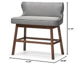 Baxton Studio Gradisca Modern and Contemporary Grey Fabric Button-tufted Upholstered Bar Bench Banquette