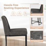 MAISON ARTS Counter Height 24" Bar Stools Set of 4 with Back for Kitchen Counter Modern Upholstered Barstools Faux Leather Farmhouse Bar Chairs Island Stools Support 330LBS, 24 Inch, Grey+Black Frame