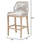 Home Square 2 Piece 30" Upholstered Bar Stool Set in Taupe and White Rope