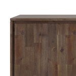 SIMPLIHOME Lowry SOLID ACACIA WOOD and Metal 60 inch Wide Rectangle Sideboard Buffet in Rustic Natural Aged Brown with Storage Compartment and 3 drawers for the Dining Room Kitchen,