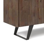 SIMPLIHOME Lowry SOLID ACACIA WOOD and Metal 60 inch Wide Rectangle Sideboard Buffet in Rustic Natural Aged Brown with Storage Compartment and 3 drawers for the Dining Room Kitchen,