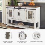 Signature Design by Ashley Valebeck Farmhouse -Dining Room Server or Buffet, White & Brown