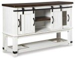 Signature Design by Ashley Valebeck Farmhouse -Dining Room Server or Buffet, White & Brown