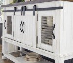 Signature Design by Ashley Valebeck Farmhouse -Dining Room Server or Buffet, White & Brown