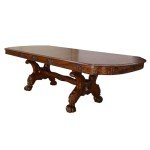 ACME Dresden Cherry Oak Dining Table with Double Pedestals