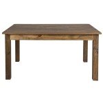 Merrick Lane Jessamine 60" x 38" Rectangular Antique Rustic Solid Pine Farm Dining Table