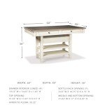 Signature Design by Ashley Bolanburg Farmhouse Counter Height Dining Room Table, White & Brown