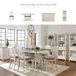 Signature Design by Ashley Bolanburg Farmhouse Counter Height Dining Room Table, White & Brown