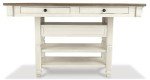 Signature Design by Ashley Bolanburg Farmhouse Counter Height Dining Room Table, White & Brown