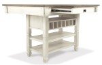 Signature Design by Ashley Bolanburg Farmhouse Counter Height Dining Room Table, White & Brown