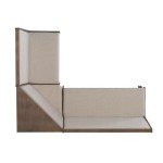Riverbay Furniture Patio Conversation Indoor 3 Piece Kitchen Breakfast Corner Table Booth Bench Natural Fabric Upholstered Dining Nook Set in Brown