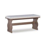 Riverbay Furniture Patio Conversation Indoor 3 Piece Kitchen Breakfast Corner Table Booth Bench Natural Fabric Upholstered Dining Nook Set in Brown