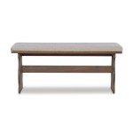 Riverbay Furniture Patio Conversation Indoor 3 Piece Kitchen Breakfast Corner Table Booth Bench Natural Fabric Upholstered Dining Nook Set in Brown