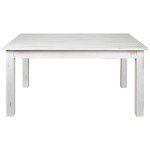 EMMA + OLIVER 60" x 38" Rectangular Antique Rustic White Solid Pine Farm Dining Table
