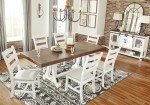 Signature Design by Ashley Valebeck Farmhouse Rectangular Extension Dining Table, Fits up to 8, White & Brown