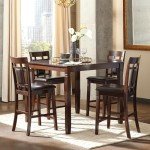Stylish 5-Piece Brown Counter Height Dining Set