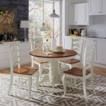 French Countryside Oak/White 42" Round Pedestal Dining Table with 4 Chairs by Home Styles