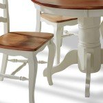 French Countryside Oak/White 42" Round Pedestal Dining Table with 4 Chairs by Home Styles