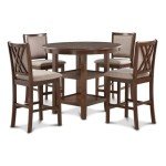 New Classic Furniture Amy 5-Piece Counter Dining Table Set, Brown Cherry