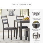 Signature Design by Ashley Bridson Modern 6 Piece Dining Set, Includes Dining Table, 4 Chairs & Bench, Gray