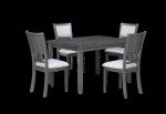 New Classic Furniture Gia 5-Piece Dining Set with 1 Table and 4 Chairs, 48-Inch, Gray