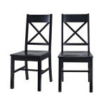 Walker Edison 6-Piece Black Solid Wood Dining Set