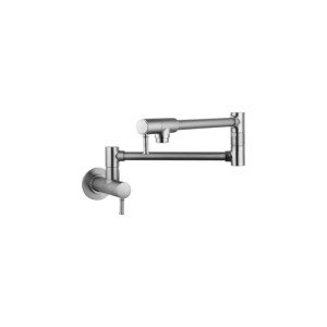 hansgrohe 04218800 Talis C 8-inch Tall 2-Handle Pot Filler with 360-Degree Swivel in Steel Optic,Steel Optik,Medium