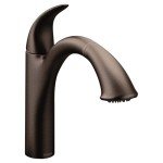 Moen Camerist Oil-Rubbed Bronze One-Handle, Single Hole Kitchen Faucet with Pullout Spout, Bathroom Sink has Deck Plate for Three-Hole Countertop, Drain Trim Included, 7545ORB