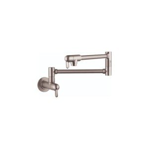 hansgrohe 04059860 Allegro E 8-inch Tall 2-Handle Pot Filler with 360-Degree Swivel in Stainless Steel Optic