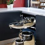 Lemans II Set 2-Shelf Lazy Susan with Soft-Close for Blind Base Corner Cabinets (574 sq. Model 40, Tray Size: 12", Swings Right)