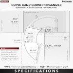 Rev-A-Shelf Contemporary Curve Pull Out Organizer for a Blind Corner Cabinet, Natural Maple