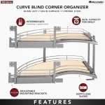 Rev-A-Shelf Contemporary Curve Pull Out Organizer for a Blind Corner Cabinet, Natural Maple