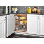 Rev-A-Shelf 5PSP3-18SC-CR 18 Inch 3 Tier Wire Chrome Soft Close Blind Corner 6 Shelf Slide Out Kitchen Cabinet Organizer, Silver