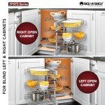 Rev-A-Shelf 5PSP3-18SC-CR 18 Inch 3 Tier Wire Chrome Soft Close Blind Corner 6 Shelf Slide Out Kitchen Cabinet Organizer, Silver