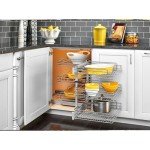 Rev-A-Shelf 5PSP3-18SC-CR 18 Inch 3 Tier Wire Chrome Soft Close Blind Corner 6 Shelf Slide Out Kitchen Cabinet Organizer, Silver