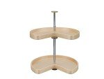 32 in Banded Wood Kidney Lazy Susans 2-Shelf