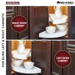 Rev-A-Shelf 6882-39-11-570 39 Inch Polymer Half Moon 2 Tier Lazy Susan Blind Corner Kitchen Cabinet Storage Organizer w/Pivot & Slide Hardware, White