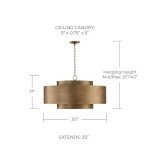 Capital Lighting 339091ML Jude Modern Geometric Bold Metal Drum Pendant, 9-Light 540 Total Watts, 17" H x 30" W, Mystic Luster