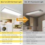 AIKVSXER 1x4 LED Flat Panel Light Surface Mount LED Ceiling Light, 5500LM 50W TRIAC 10-100% Dimmable, 3000/4000/5000k Selectable 4FT LED Kitchen Ceiling Light Fixtures for Garage/Laundry/Closet 2PACK
