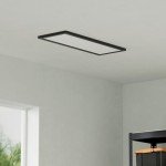 AIKVSXER 1x4 LED Flat Panel Light Surface Mount LED Ceiling Light Black, 5500LM 50W TRIAC 10-100% Dimmable, 3000/4000/5000k Selectable 4FT LED Light Fixtures for Garage/Kitchen/Laundry/Closet 4PACK
