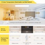 AIKVSXER 1x4 LED Flat Panel Light Surface Mount LED Ceiling Light, 5500LM 50W TRIAC 10-100% Dimmable, 3000/4000/5000k Selectable 4FT LED Kitchen Ceiling Light Fixtures for Garage/Laundry/Closet 2PACK